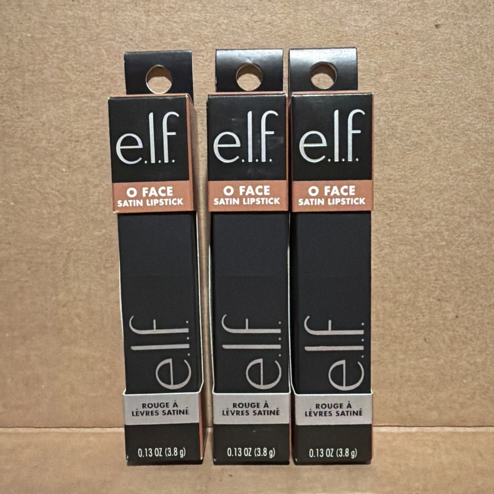 e.l.f. O Face Satin Lipstick, Long-Lasting Creamy Lipstick,  No Doubt Lot Of 3